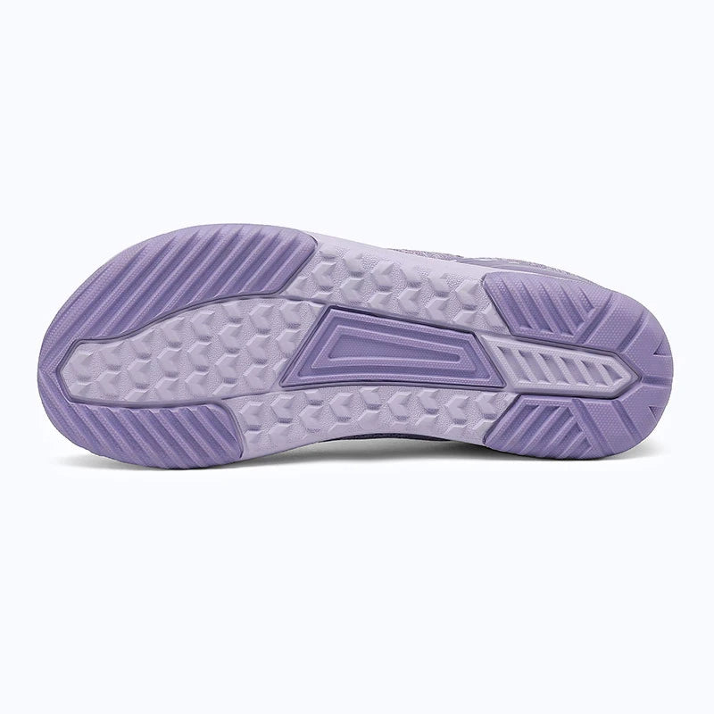 Gliss II Pro- purple wide toe box barefoot shoes for women shown from the bottom