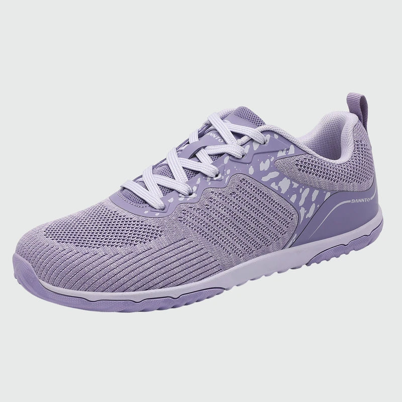 Gliss II Pro -purple wide toe box barefoot shoes for women shown from a three quarter view