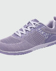 Gliss II Pro -purple wide toe box barefoot shoes for women shown from a three quarter view