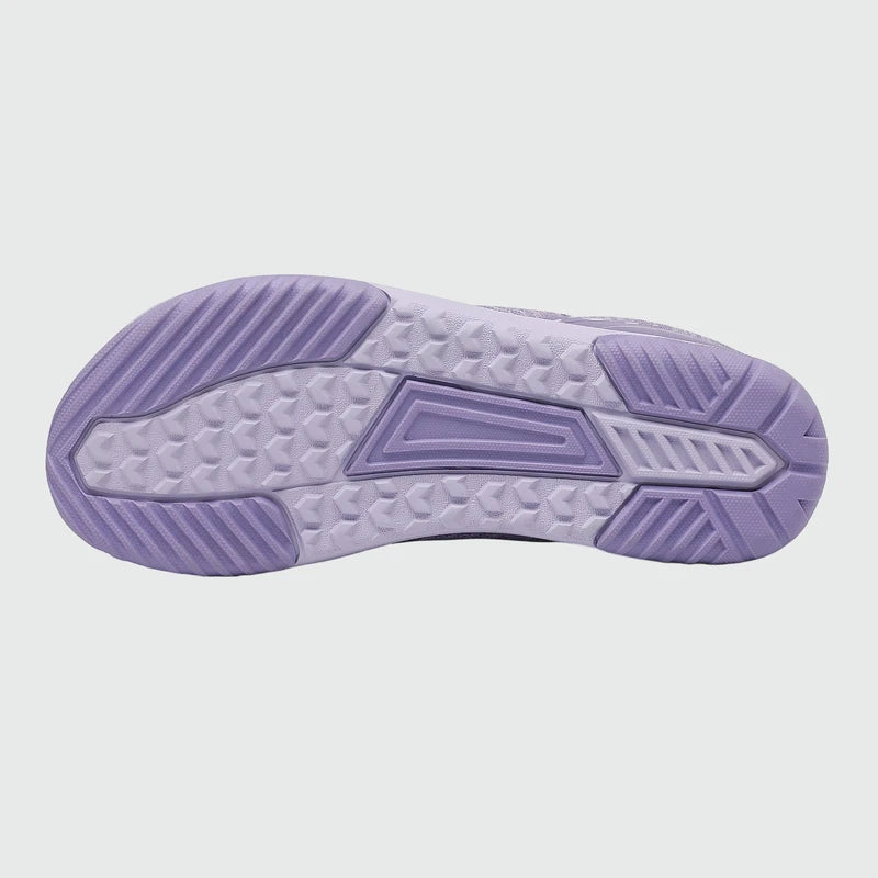 Gliss II Pro- purple wide toe box barefoot shoes for women shown from the bottom