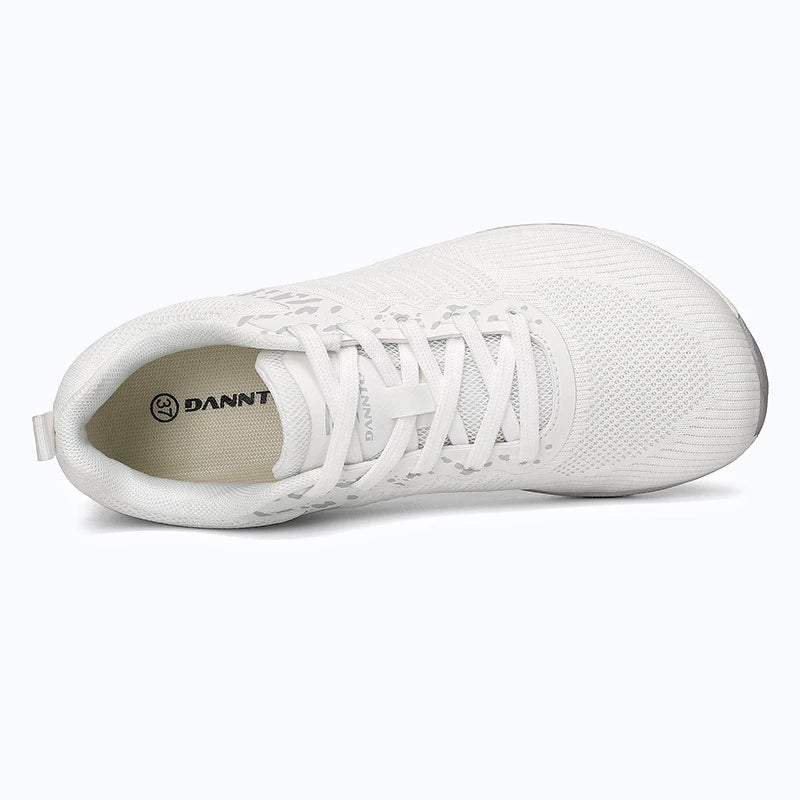 Gliss II Pro - white wide toe box barefoot shoes for women shown from the top
