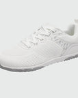Gliss II Pro - white wide toe box barefoot shoes for women shown from a three quarter view