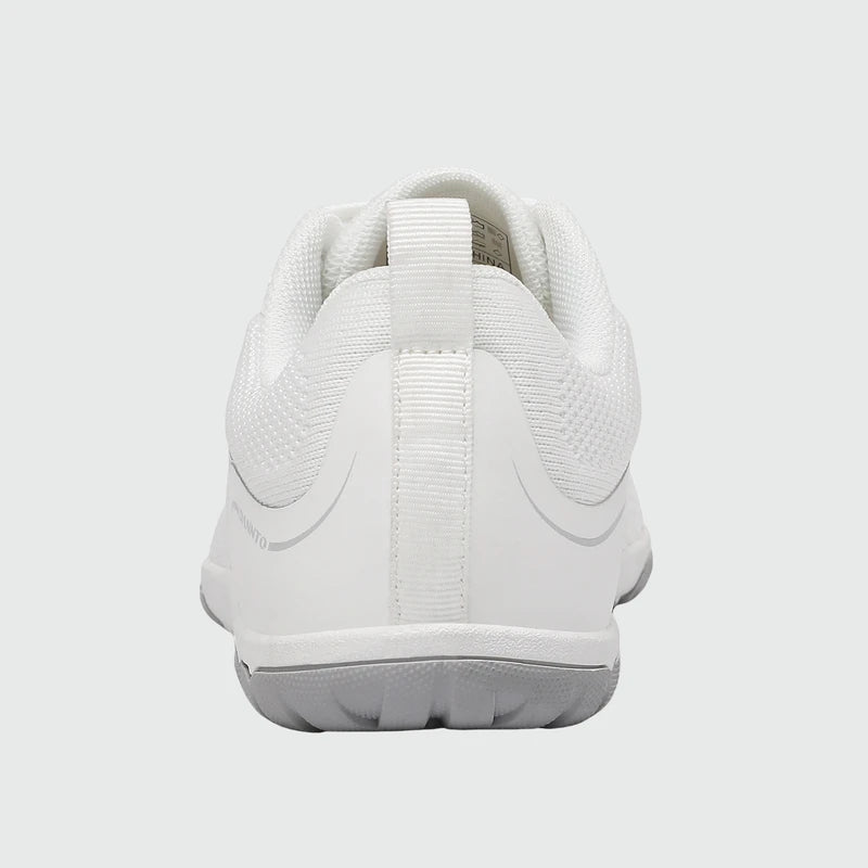 Gliss II Pro - white wide toe box barefoot shoes for women shown from the back