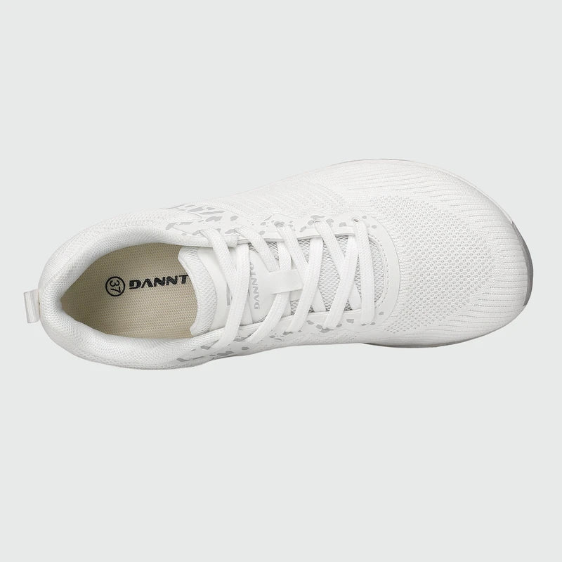 Gliss II Pro - white wide toe box barefoot shoes for women shown from the top