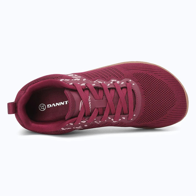 Gliss II Pro - wine red wide toe box barefoot shoes for women shown from the top