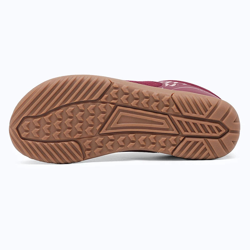 Gliss II Pro - wine red wide toe box barefoot shoes for women shown from the bottom