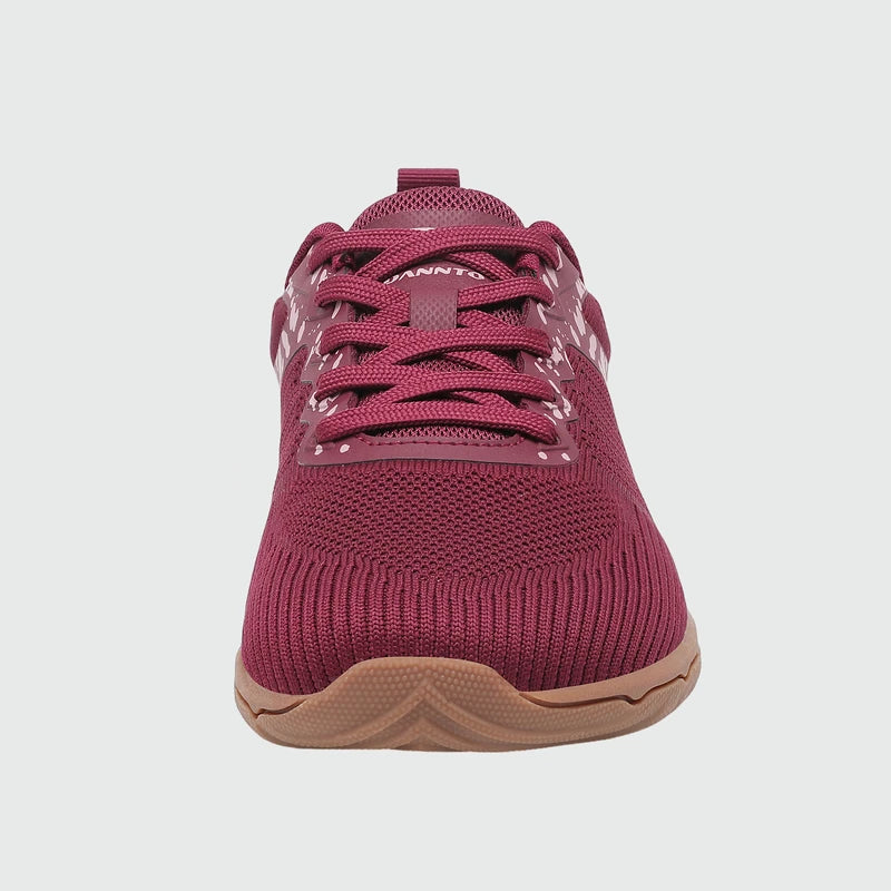 Gliss II Pro - wine red wide toe box barefoot shoes for women shown from the front