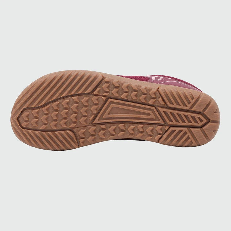 Gliss II Pro - wine red wide toe box barefoot shoes for women shown from the bottom