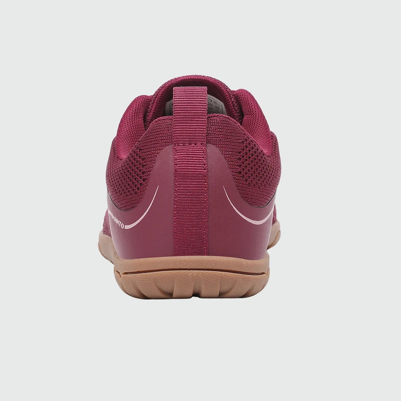 Gliss II Pro - wine red wide toe box barefoot shoes for women shown from the back