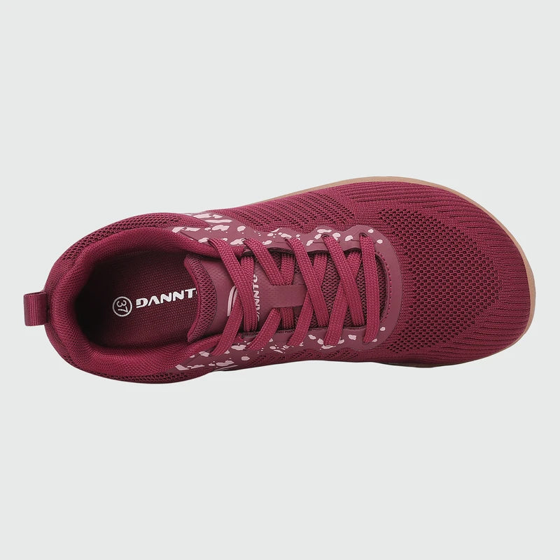 Gliss II Pro - wine red wide toe box barefoot shoes for women shown from the top