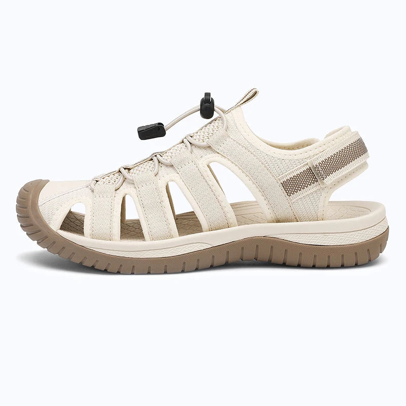 Dannto Trailport N3 - Women's hiking beige sandals shown from the side