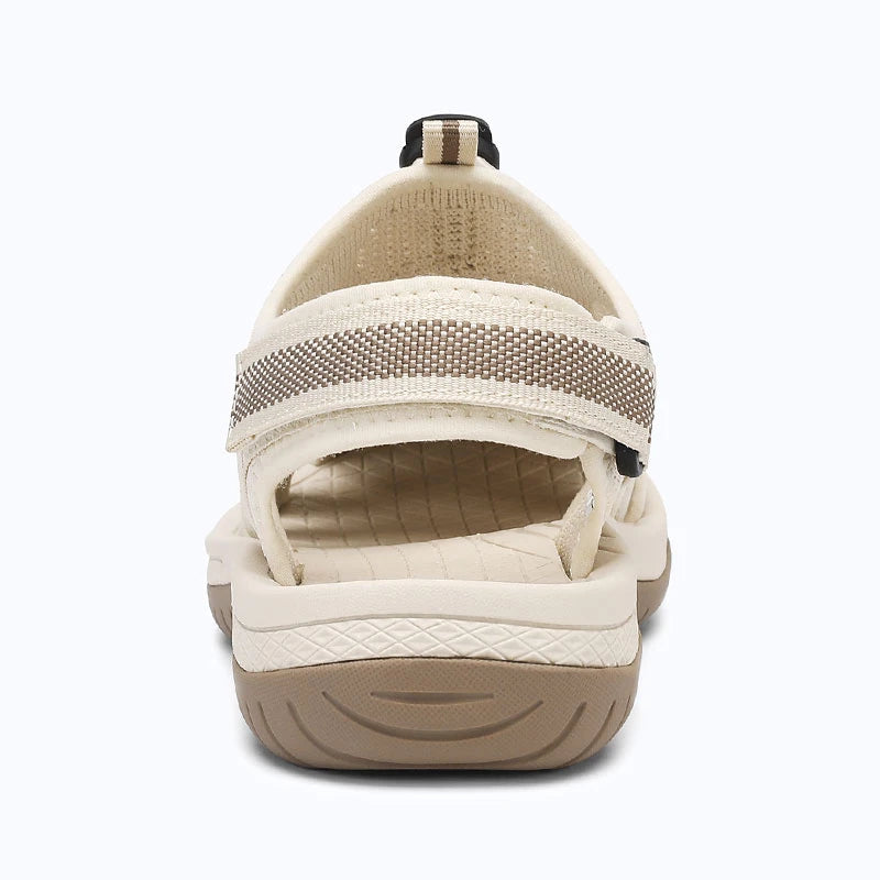 Dannto Trailport N3 - Women's hiking beige sandals shown from the back