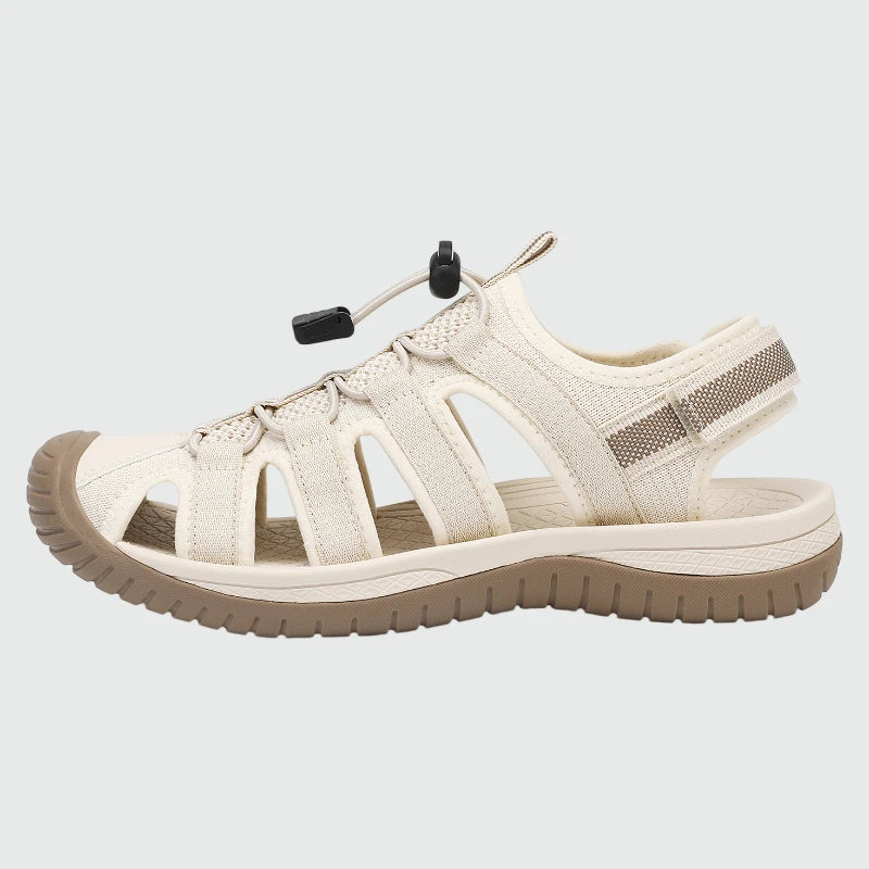Dannto Trailport N3 - Women's hiking beige sandals shown from the side