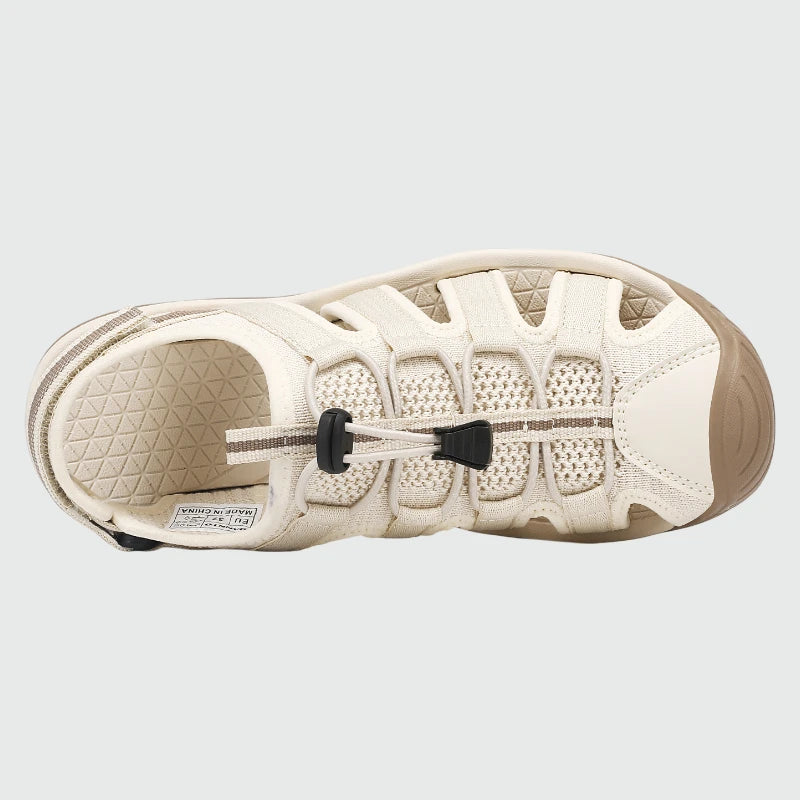 Dannto Trailport N3 - Women's hiking beige sandals shown from the top