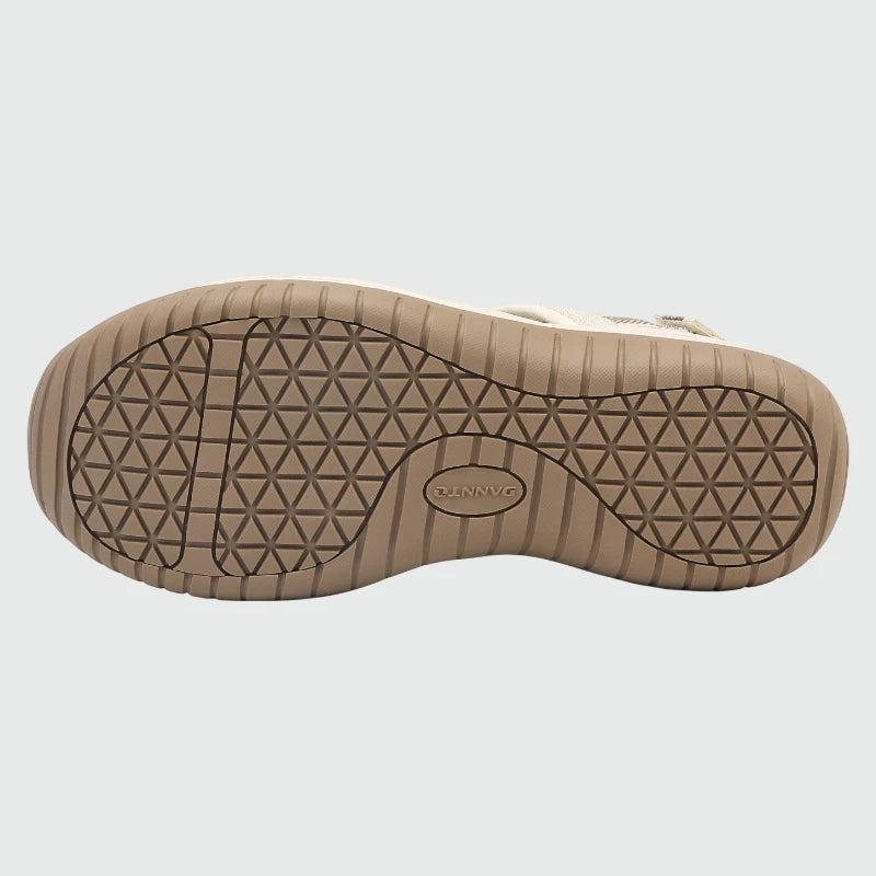 Dannto Trailport N3 - Women's hiking beige sandals shown from the bottom