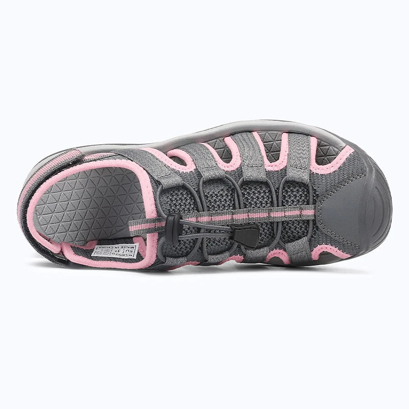 Dannto Trailport N3 - Women's hiking gray pink sandals shown from the top