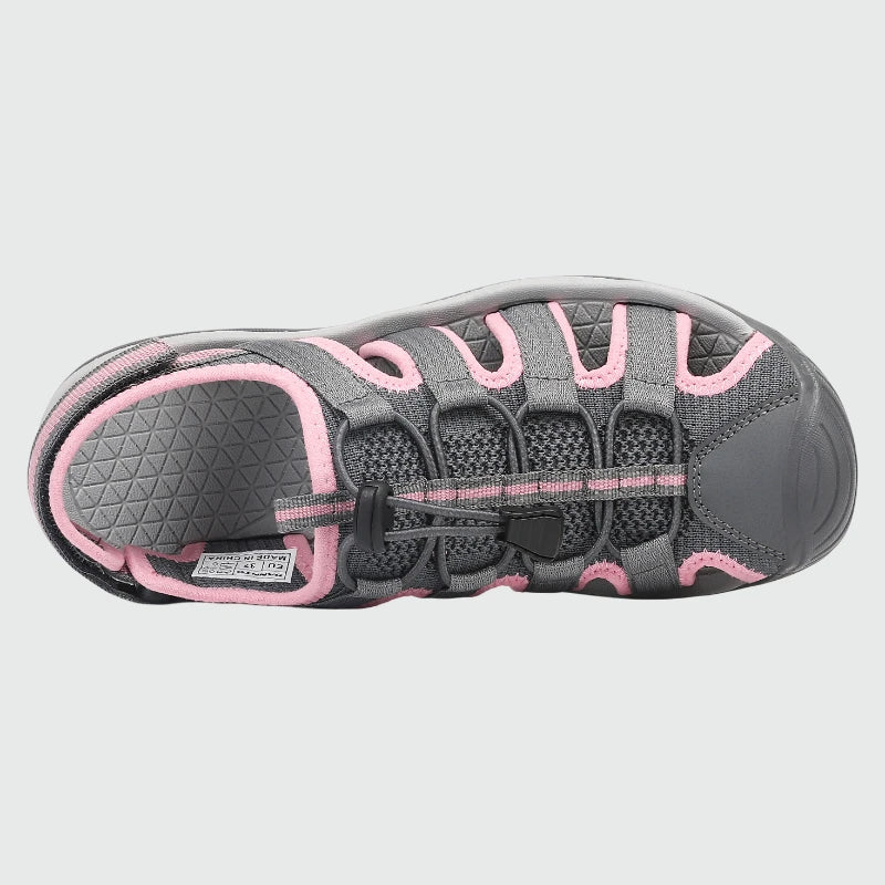 Dannto Trailport N3 - Women's hiking gray pink sandals shown from the top