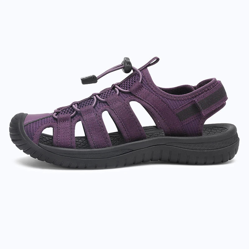 Dannto Trailport N3 - Women's hiking purple sandals shown from the side