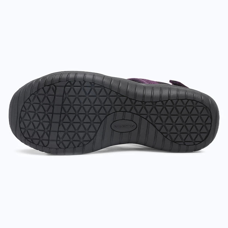 Dannto Trailport N3 - Women's hiking purple sandals shown from the bottom