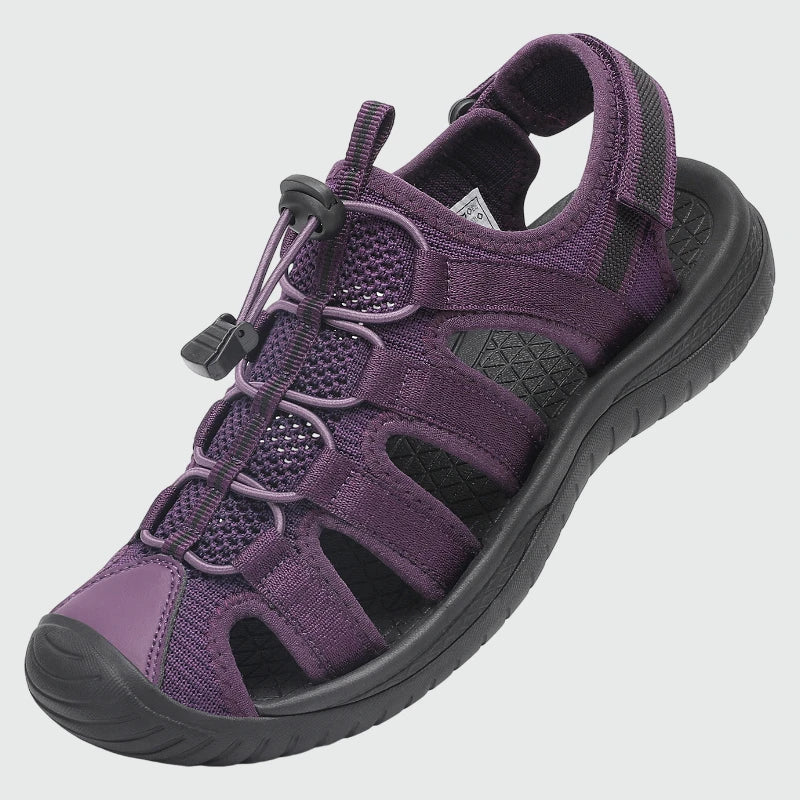 Dannto Trailport N3 - Women's hiking purple sandals shown from a three-quarter view
