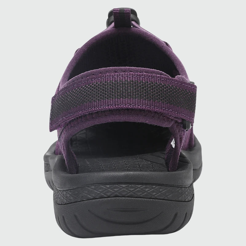 Dannto Trailport N3 - Women's hiking purple sandals shown from the back
