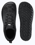 Dannto Aero N4 - 3E Wide Barefoot Shoes black shown from top and outsole views